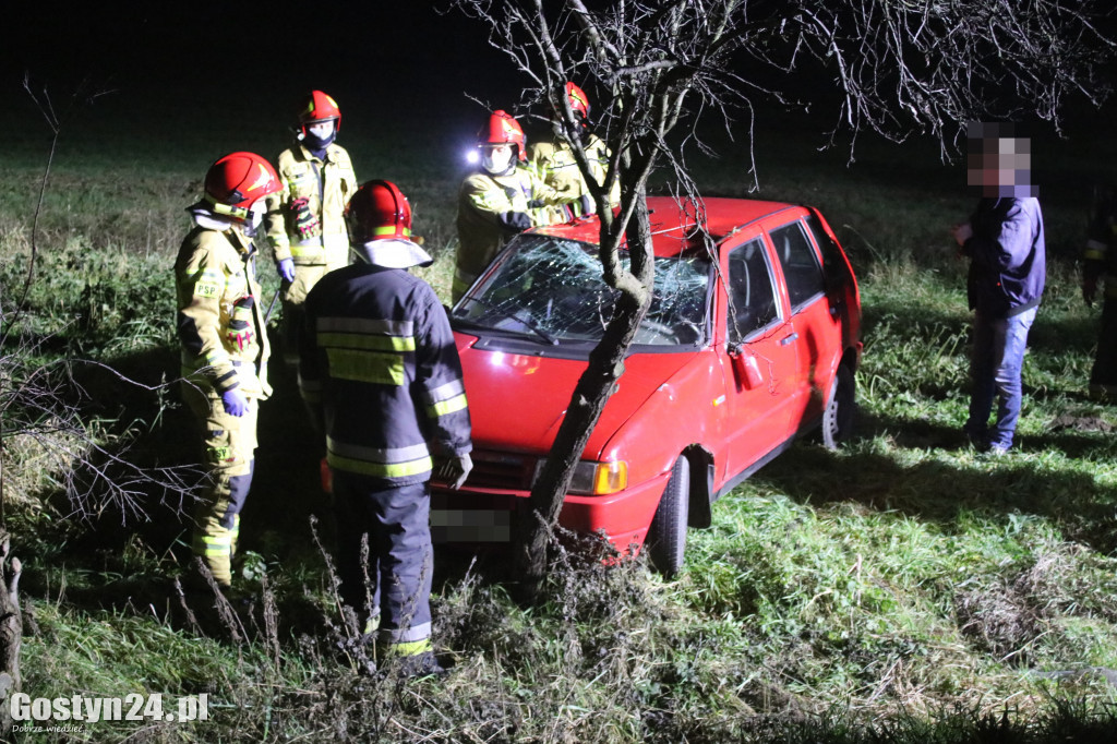 Auto wypadło z drogi