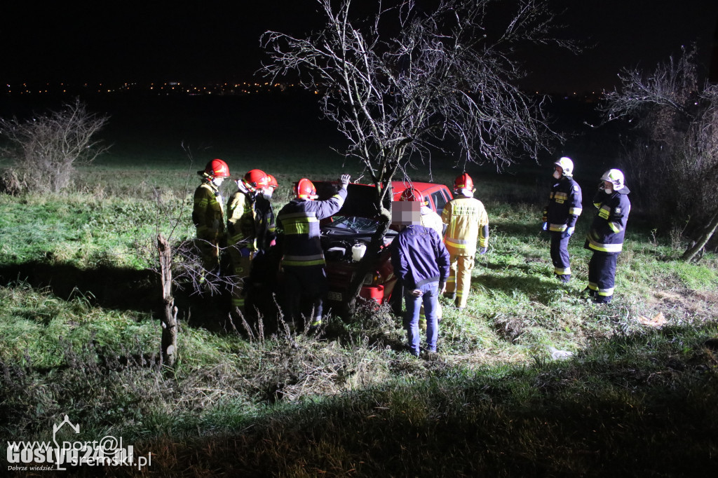 Auto wypadło z drogi