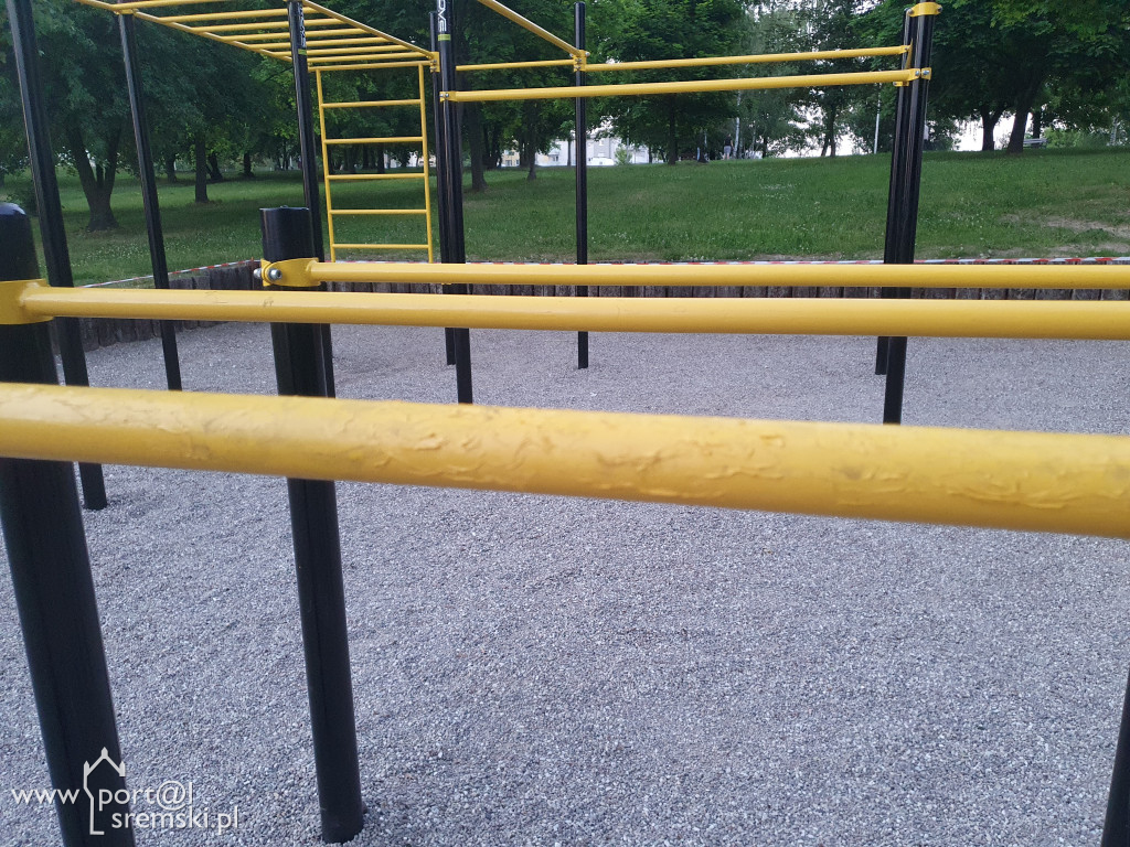 Fuszera na Street Workout Parku nad Jeziorem Grzymisławskim w Śremie