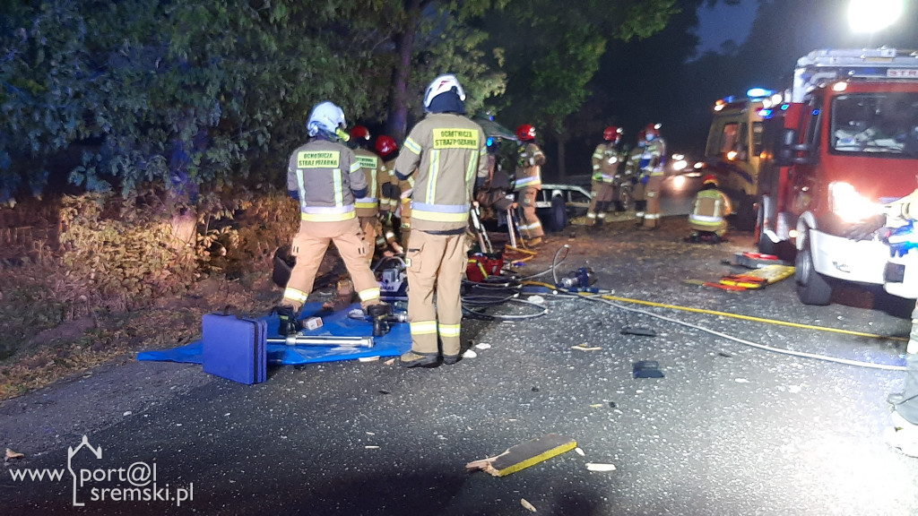 Wypadek na drodze Śrem Książ Wlkp