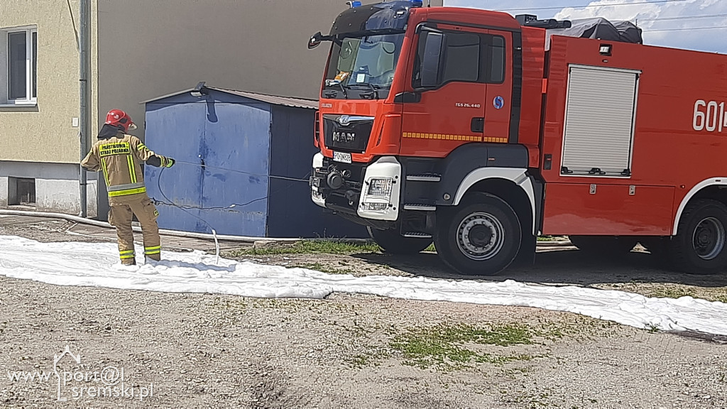 Pożar budynku gospodarczego w Psarskiem