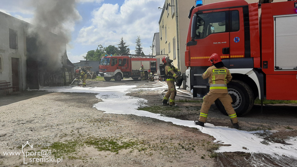 Pożar budynku gospodarczego w Psarskiem