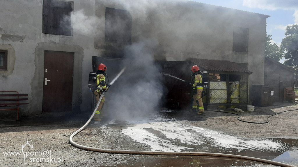 Pożar budynku gospodarczego w Psarskiem