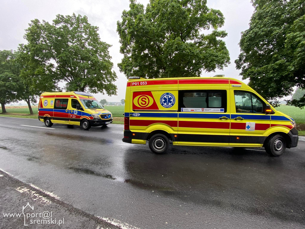 Wypadek na DW 434  Śrem - Kórnik