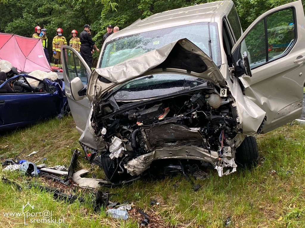 Wypadek na DW 434  Śrem - Kórnik