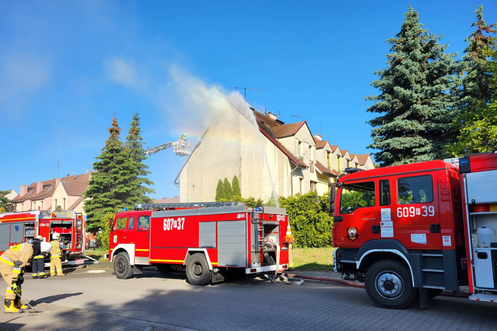Pożar budynku przy ul. Brzechwy w Śremie
