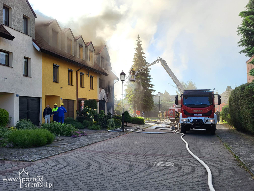 Pożar budynku przy ul. Brzechwy w Śremie