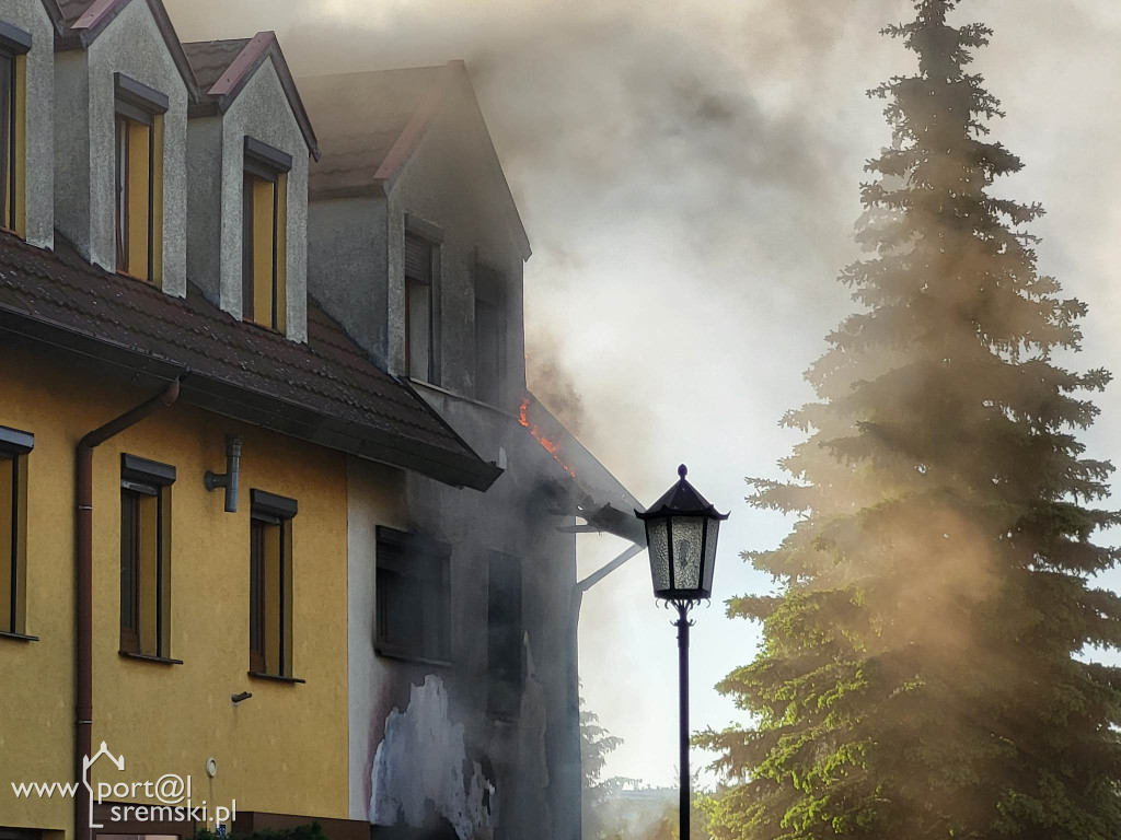 Pożar budynku przy ul. Brzechwy w Śremie