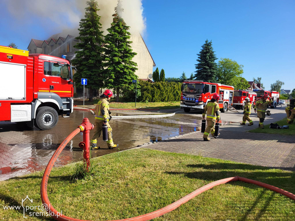 Pożar budynku przy ul. Brzechwy w Śremie