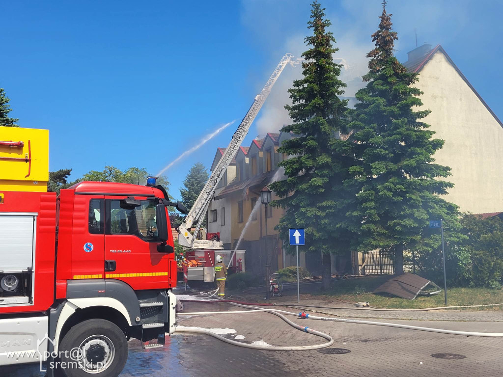 Pożar budynku przy ul. Brzechwy w Śremie