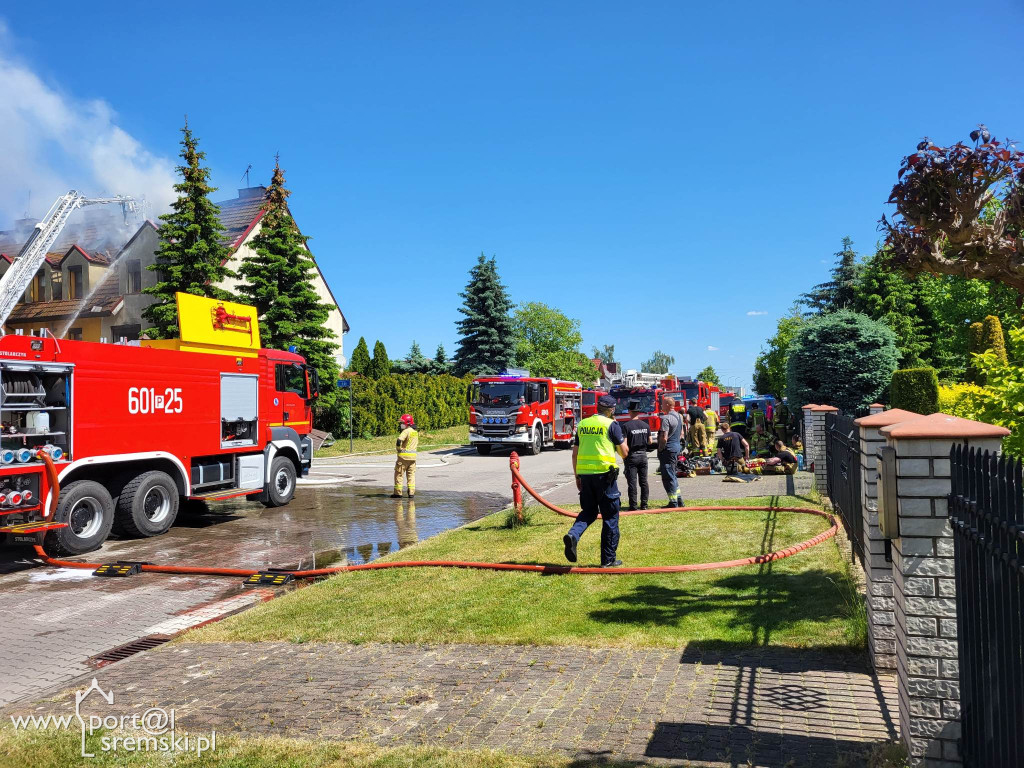 Pożar budynku przy ul. Brzechwy w Śremie