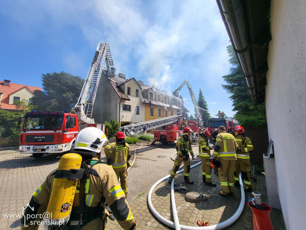 Pożar budynku przy ul. Brzechwy w Śremie
