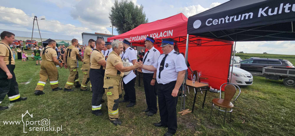 Zawody sportowo-pożarnicze w Kołacinie. Zawody strażackie.