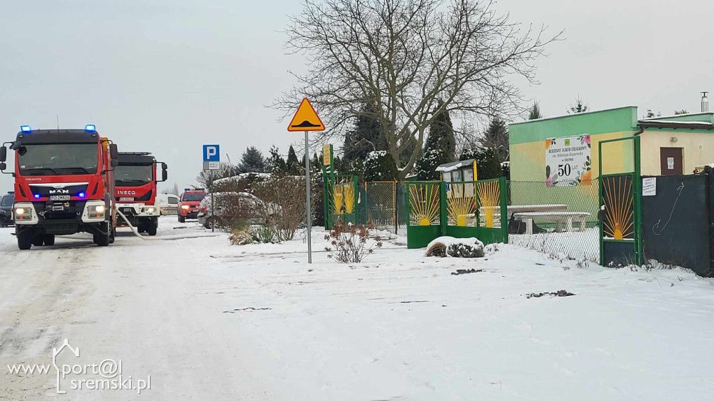 Pożar altany ROD w Śremie