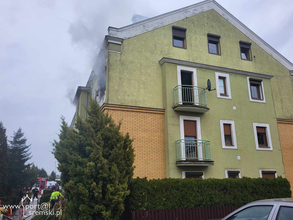 Pożar mieszkania przy ul. Grottgera w Śremie