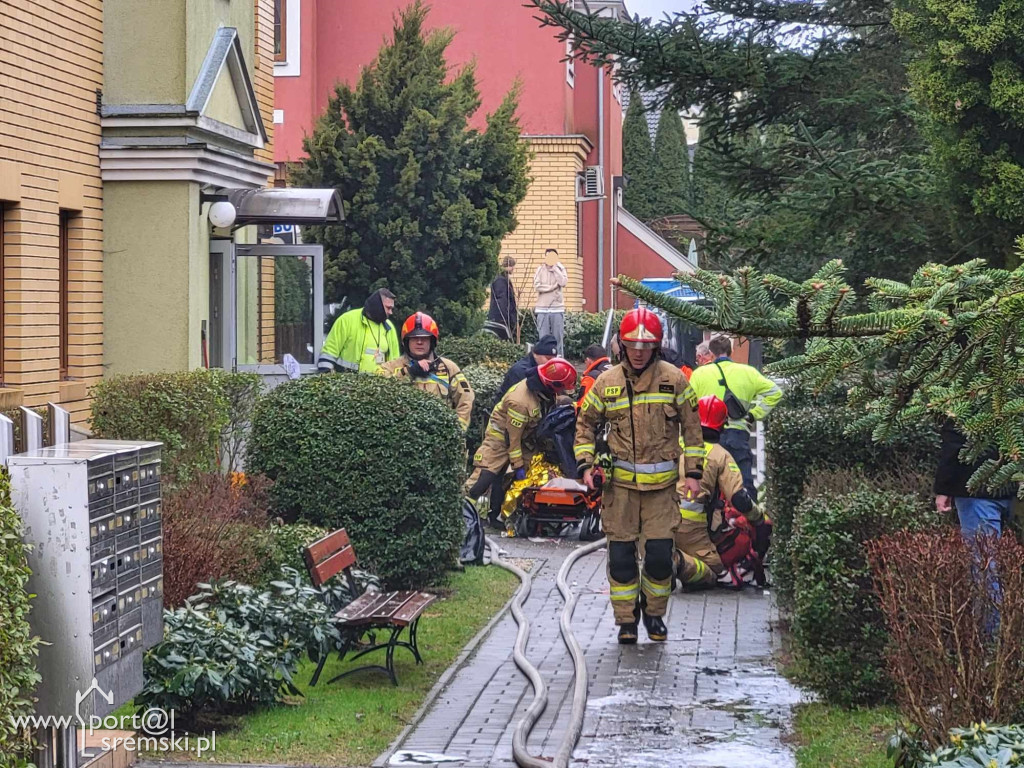 Pożar mieszkania przy ul. Grottgera w Śremie