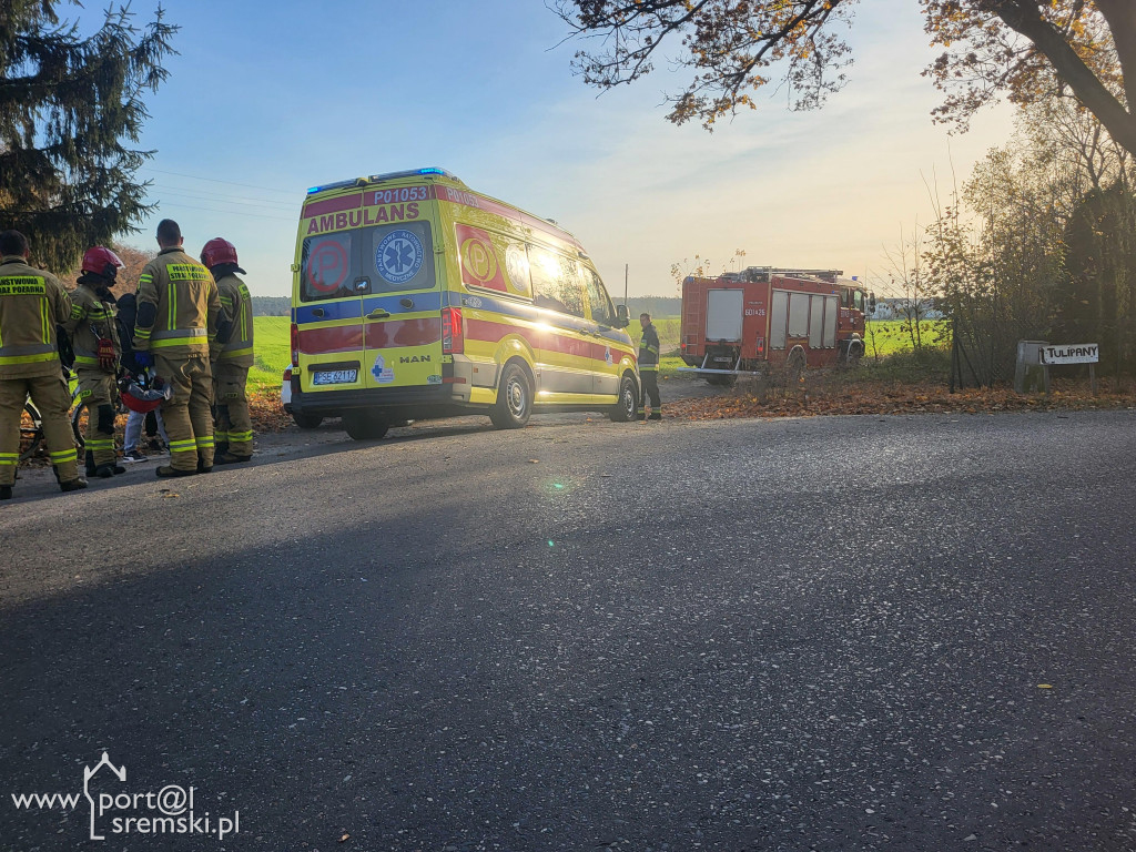 Wypadek z udziałem rowerzysty