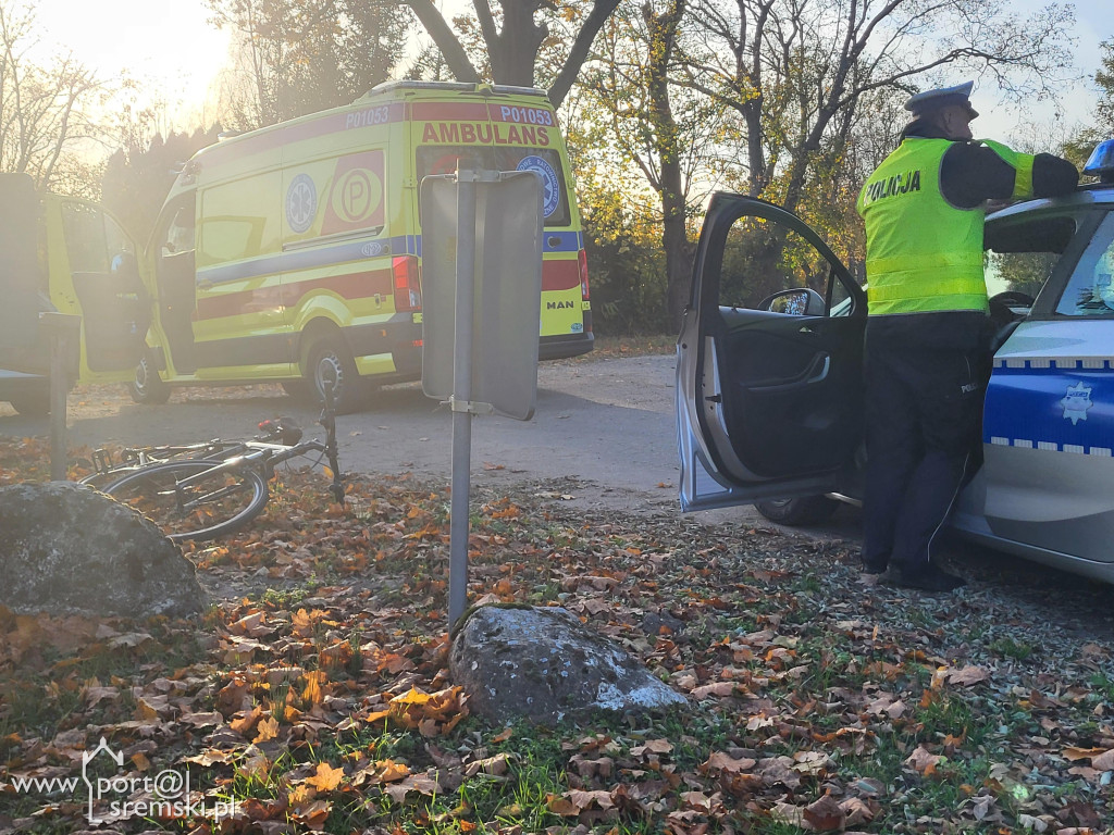 Wypadek z udziałem rowerzysty