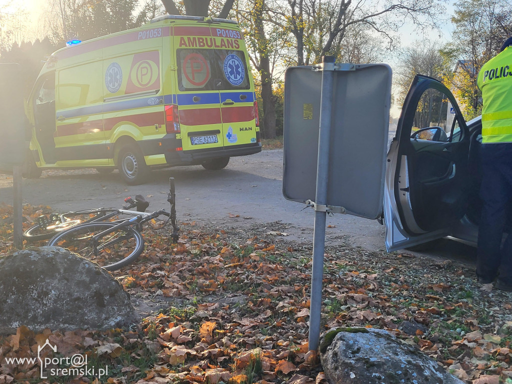 Wypadek z udziałem rowerzysty