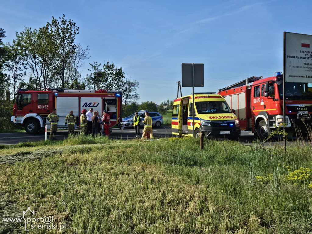 Wypadek na DW436 w Chrząstowie