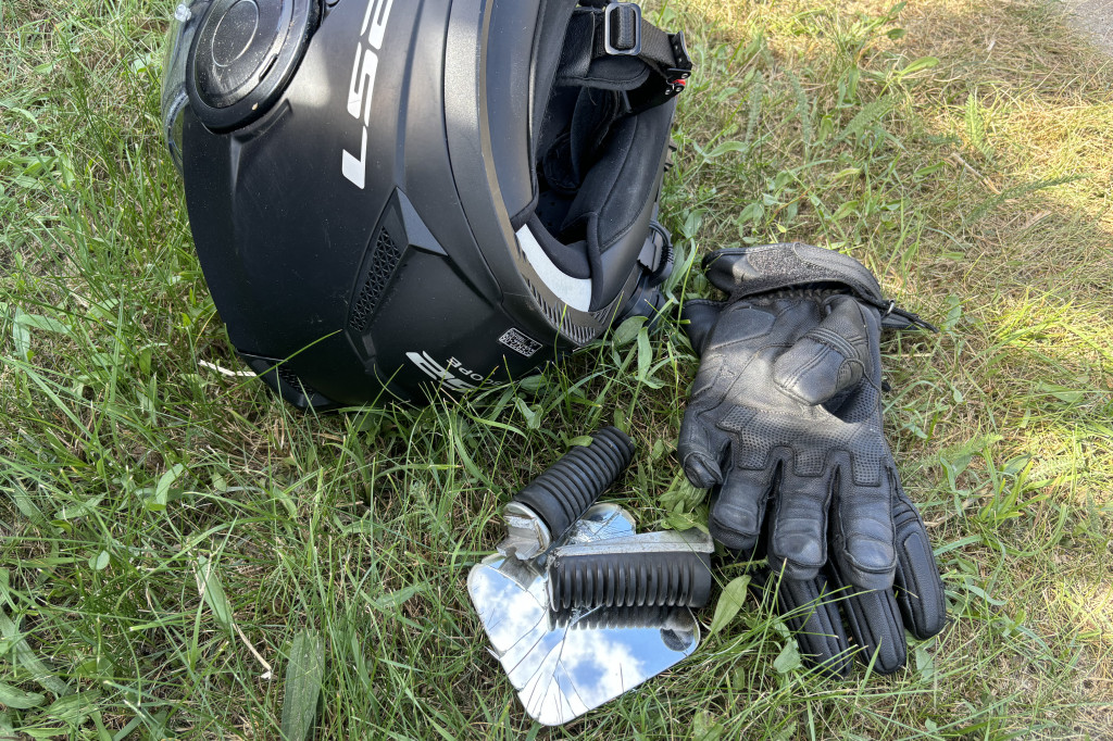 Stłuczka samochodu z motocyklem (Orkowo, 21.08.25)