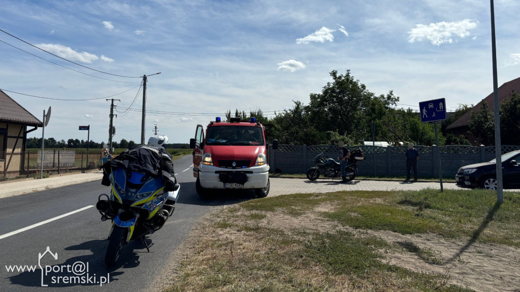 Stłuczka samochodu z motocyklem (Orkowo, 21.08.25)