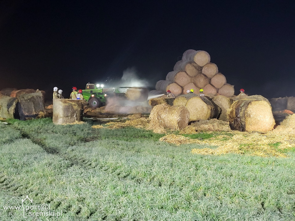 Pożar balotów w Borgowie