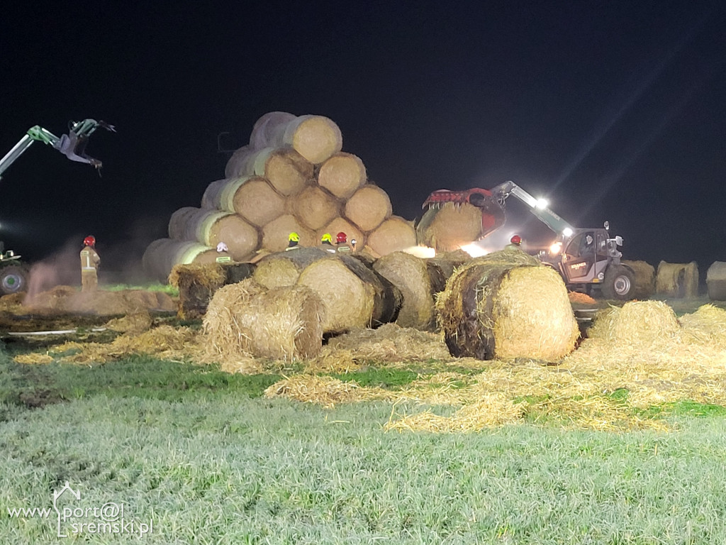 Pożar balotów w Borgowie
