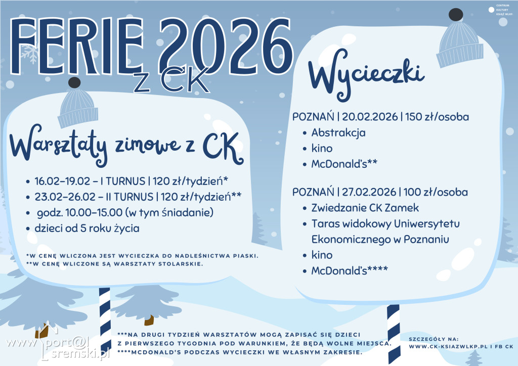 Ferie zimowe w gminie Dolsk i Książu Wlkp.