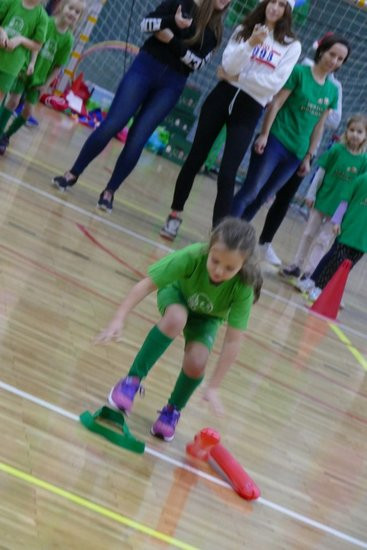 Grupa Żabki z Przedszkola Pod Wierzbami na Olimpiadzie Przedszkolaków