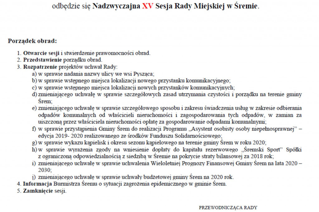 Nadzwyczajna sesja