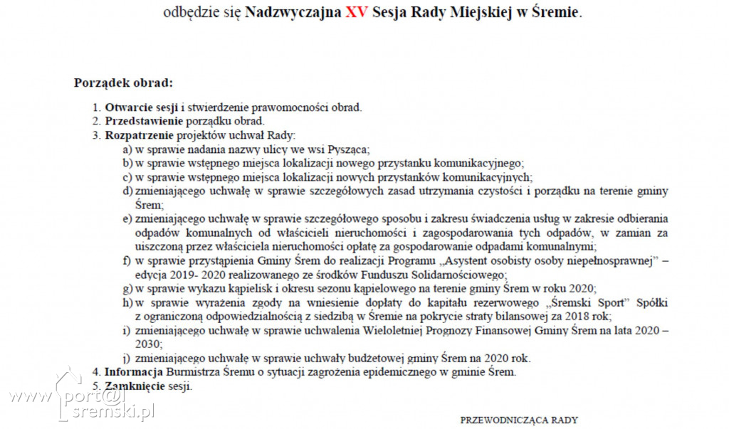 Nadzwyczajna sesja