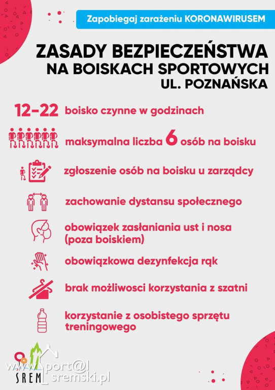 Boiska w gminie Śrem - regulamin