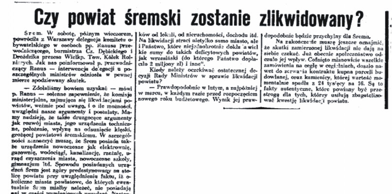 Co dalej z powiatem śremskim?