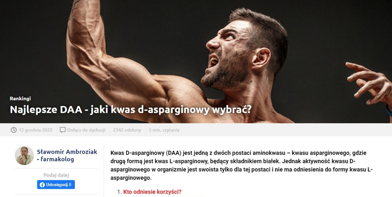 Najlepsze DAA - na co warto zwrócić uwagę wybierając kwas d-asparaginowy?