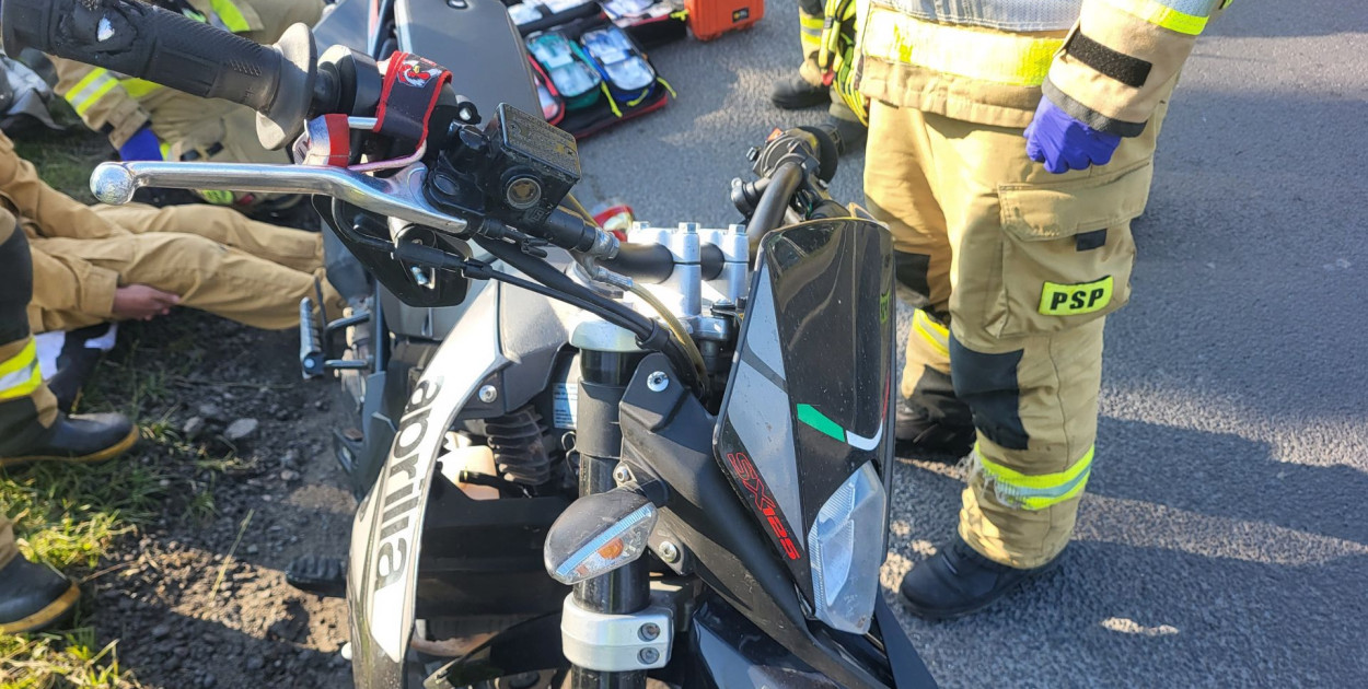 Wypadek z udziałem motocyklisty na ul. Gostyńskiej w Śremie.