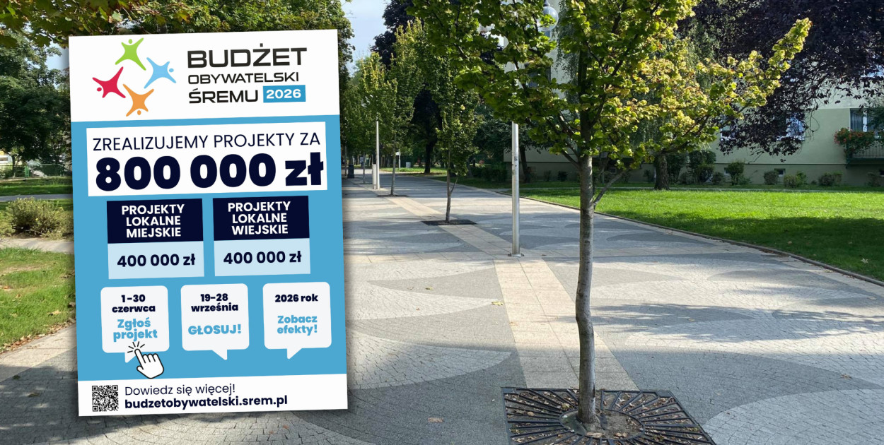 Zdjęcie z archiwum Portalu Śremskiego. Plakat: Urząd Miejski w Śremie.