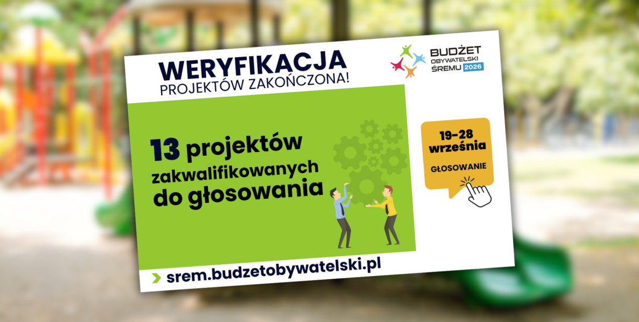Budżet Obywatelski Gminy Śrem 2026 (wyniki weryfikacji projektów).