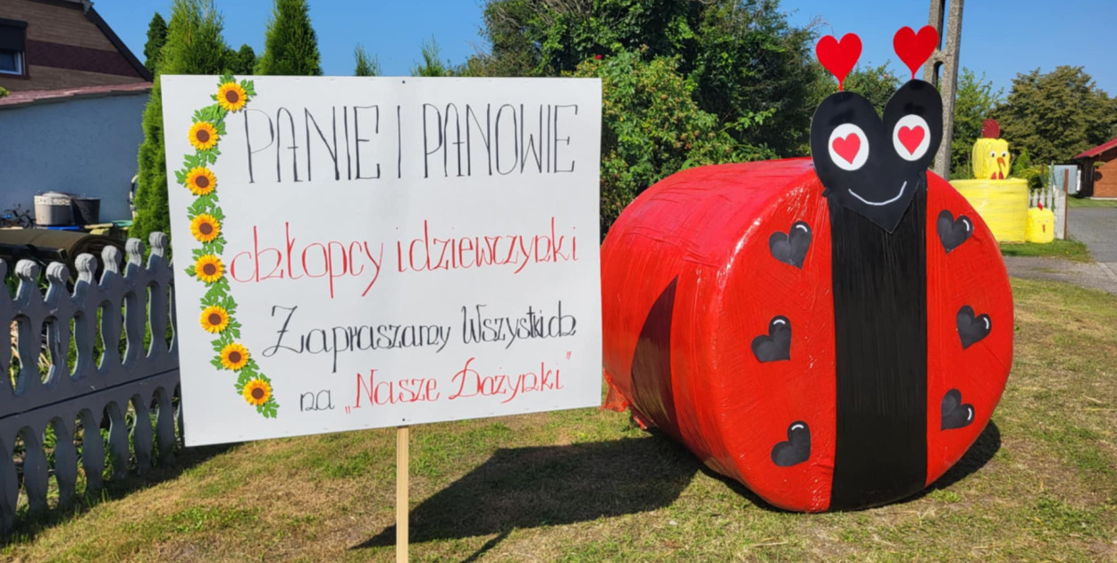 We wsi stoją już kolorowo przystrojone baloty.