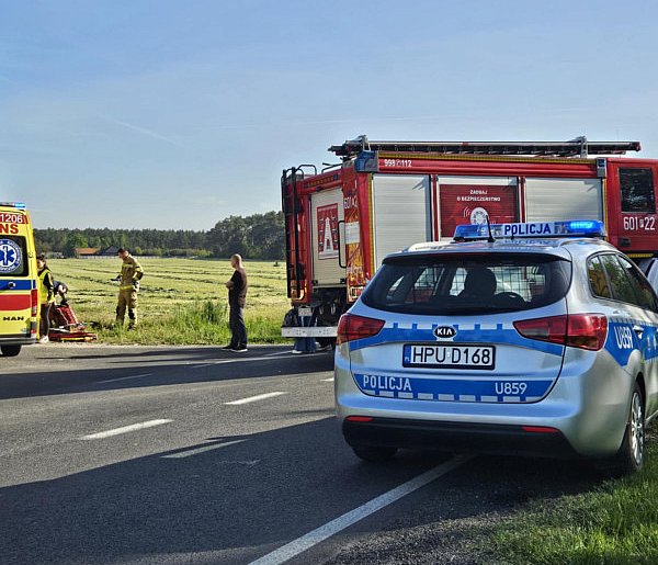 Wypadek na DW436 w Chrząstowie. Motocyklista poniósł poważne obrażenia-80201