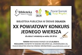 XX Powiatowy Konkurs Jednego Wiersza w Śremie. Szansa dla młodych poetów-83049