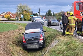 Auto w rowie, kierowca bez poważnych obrażeń-83748