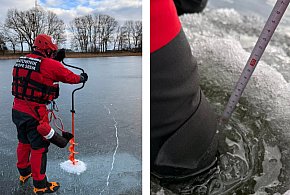 Ferie pod okiem WOPR - Znamy najnowsze pomiary lodu na jeziorze Grzymisławskim!