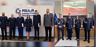 Policjanci z KPP Śrem z wyższymi stopniami! Uroczysta zbiórka w Poznaniu