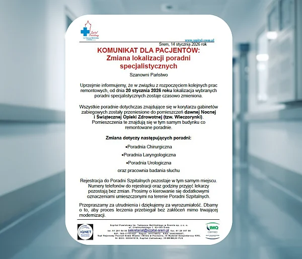 Remonty w śremskim szpitalu. Ważne zmiany dla pacjentów poradni specjalistycznych-86140