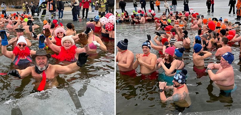 Zakochani w morsowaniu- Walentynkowe spotkanie w Jarosławkach