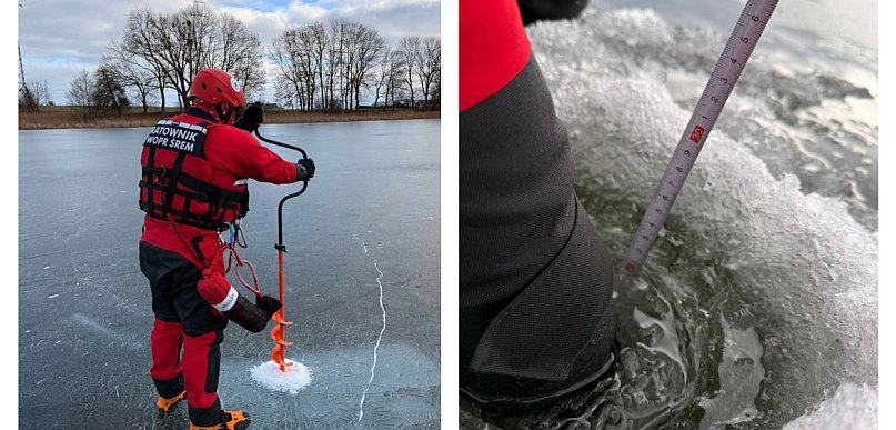 Ferie pod okiem WOPR - Znamy najnowsze pomiary lodu na jeziorze Grzymisławskim!