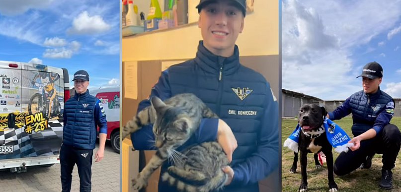 Żużlowiec o wielkim sercu! Emil Konieczny z podopiecznym ze schroniska w Gaju