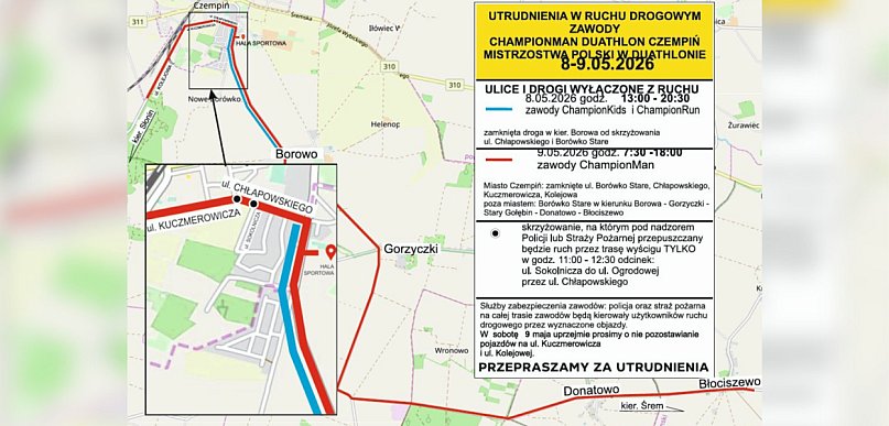 Błociszewo na trasie jubileuszowego duathlonu! Sprawdź plan utrudnień