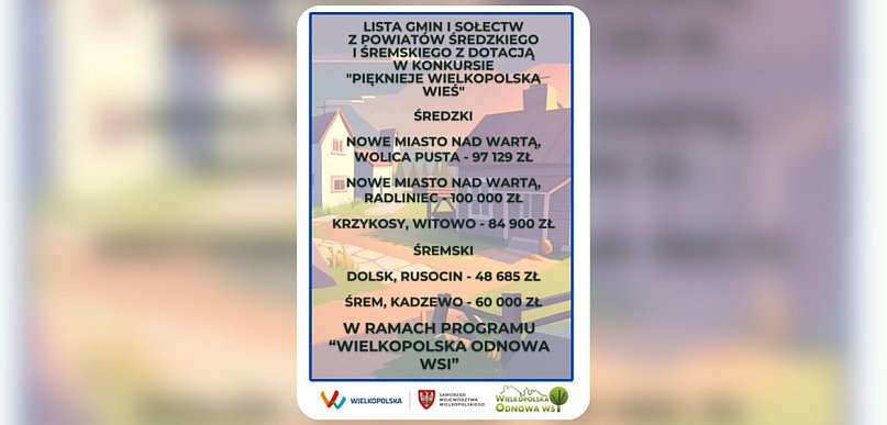 Kadzewo i Rusocin z dofinansowaniem! Wyniki wielkopolskiego programu